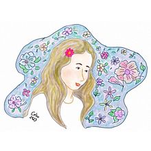 Meu projeto do curso: Retrato ilustrado com elementos botânicos. Un proyecto de Ilustración tradicional, Ilustración digital, Ilustración botánica y Dibujo digital de Celia Bastos Tachau Monteiro - 12.07.2023