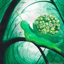 Éter - (Planta convertida en criatura/personaje). Un projet de Illustration traditionnelle, Beaux Arts, Peinture, Dessin, Conception de personnages , et Aquarelle de Camila Franco Arriagada - 12.07.2023