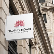  Logo for marketing agency "FLOATING FLOWER". Br, ing & Identit project by Viktoriia Lytvynenko - 07.13.2023