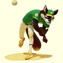 Baseball Wolf. 3D, 3D Modeling, 3D Character Design, and Sculpture project by Pablo Lima - 07.13.2023