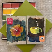 My project for course: The Art of Tea Bag Painting. Fine Arts, Painting, Watercolor Painting, and Gouache Painting project by Csilla Gömöri - 07.14.2023