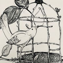 mother make a nest. Traditional illustration project by Katie Greuel - 07.14.2023