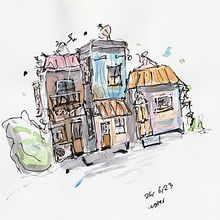 My project for course: Expressive Architectural Sketching with Colored Markers. Sketching, Drawing, Architectural Illustration, Sketchbook & Ink Illustration project by Iman S. - 07.15.2023