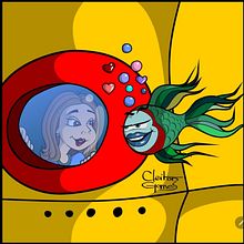 Viagem a bordo do yellow submarine. Traditional illustration project by Cleiton Rodrigues Gomes - 07.16.2023