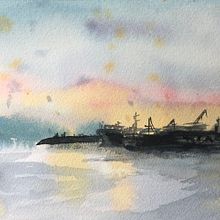 My project for course: Atmospheric Landscapes in Watercolor . Projekt z dziedziny  Sztuki piękne,  Malarstwo i Malowanie akwarelą użytkownika hellokristina - 17.07.2023