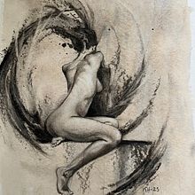 My project for course: Contemporary Drawing of the Human Figure. Un progetto di Illustrazione tradizionale, Belle arti, Disegno, Disegno artistico, Pittura acrilica e Disegno anatomico di kackelabacken35 - 17.07.2023