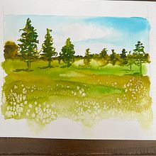 My project for course: Dreamy Watercolor Landscapes: Paint with Light. Un proyecto de Pintura y Pintura a la acuarela de cyndemorris - 18.07.2023