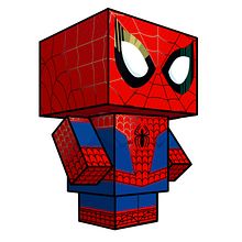 Cubeecraft Spider-Man! Into the Spider-Verse. Design, Paper Craft, and Vector Illustration project by Jonathan Martins Ferro - 06.28.2023