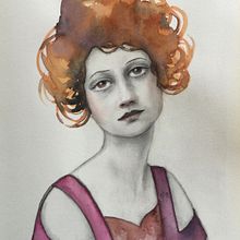 Pencil and watercolour portrait sketch . Sketching project by Jen Newman - 07.17.2023