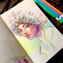 Mi proyecto del curso: Dibujo de retratos llamativos con lápices de colores. Drawing, Portrait Drawing, Sketchbook, and Colored Pencil Drawing project by Iliana Anahí - 07.20.2023