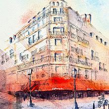 My project for course: Architectural Sketching with Watercolor and Ink. Projekt z dziedziny Sketching,  R, sunek, Malowanie akwarelą,  R, sunek architektoniczn, Sketchbook,  R i sunek atramentem użytkownika contact_404783 - 21.07.2023