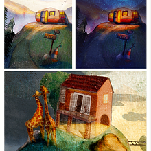 My project for course:  Imaginary Places: Draw, Paint, and Digitize on Photoshop. Projekt z dziedziny Sketching,  R, sunek, Ilustracja c, frowa,  R, sunek architektoniczn i Narracja użytkownika Ramona Samson - 21.07.2023