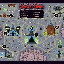 Mi proyecto del curso: Mapas creativos para juegos: Crystal Fields. Un proyecto de Ilustración tradicional, Ilustración digital e Ilustración editorial de Roberto Ruano Muñoz - 20.07.2023