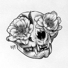 Mi proyecto del curso: Ilustración de tatuajes blackwork desde cero. Projekt z dziedziny Trad, c, jna ilustracja,  R, sunek, Ilustracja c, frowa, Projektowanie tatuaż, R, sunek c i frow użytkownika Cler - 21.07.2023