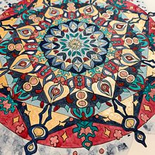 My project for course: Introduction to Islamic Art: Create Biomorphic Patterns. Projekt z dziedziny  Malarstwo, Pattern design,  R, sunek, Malowanie akwarelą,  R i sunek atramentem użytkownika saffronstarz - 22.07.2023