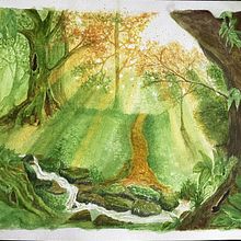 Open to view full painting: Dreamy Watercolor Landscapes: Paint with Light. Painting, and Watercolor Painting project by Diane C. Pelletier - 07.23.2023