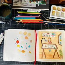 Mi proyecto del curso: Sketchbook para explorar tu estilo de dibujo. Traditional illustration, Sketching, Creativit, Drawing, Watercolor Painting, Sketchbook, and Gouache Painting project by ili_b - 07.19.2023