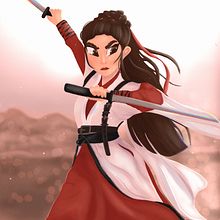 Warrior girl . Ilustrasi tradisional, Ilustrasi Digital, Dan Gambar Digital proyek oleh Olha Butko - 07.24.2023