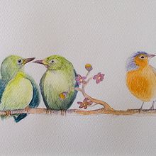My project for course: Artistic Watercolor Techniques for Illustrating Birds. Un proyecto de Ilustración tradicional, Pintura a la acuarela, Dibujo realista e Ilustración naturalista				 de giuseppe_m - 26.07.2023