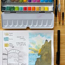 Ferie. Un proyecto de Pintura a la acuarela y Sketchbook de NNVO - 26.07.2023