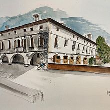 Mi proyecto del curso: Dibujo arquitectónico con acuarela y tinta. Watercolor Painting, Architectural Illustration, Sketchbook, Sketching, Drawing & Ink Illustration project by Laura Picaso - 07.27.2023