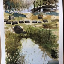 My project for course: Natural Landscapes in Watercolor. Projekt z dziedziny  Sztuki piękne,  Malarstwo i Malowanie akwarelą użytkownika hellokristina - 27.07.2023