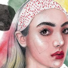 Mi proyecto del curso: Retrato ilustrado en acuarela. Traditional illustration, Fine Arts, Painting, Drawing, Watercolor Painting, Portrait Drawing, and Artistic Drawing project by Natasha - 07.26.2023
