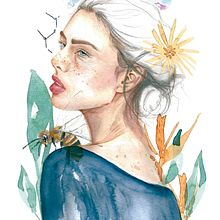 Meu projeto do curso: Retrato ilustrado em aquarela. Traditional illustration, Fine Arts, Painting, Drawing, Watercolor Painting, Portrait Drawing, and Artistic Drawing project by danieladelmondes191 - 07.26.2023
