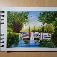 Mi proyecto del curso: Pintura en acuarela de paisajes marinos. Un progetto di Pittura, Pittura ad acquerello e Illustrazione naturalistica di Karina De La Lama - 28.07.2023