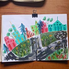 Mi proyecto del curso: Sketchbook pictórico en gouache. Traditional illustration, Sketching, Drawing, Architectural Illustration, Sketchbook, and Gouache Painting project by Yesica Anaya - 07.29.2023