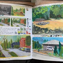 My project for course: Gouache Painting of Urban Landscapes. Traditional illustration, Painting, and Gouache Painting project by Ji Mun - 07.29.2023