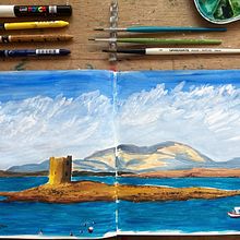 Mi proyecto del curso: Ilustración de un cuaderno de viajes con gouache. Un progetto di Pittura, Disegno, Sketchbook e Pittura gouache di Tamara - 29.07.2023