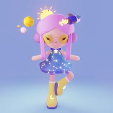 Laika: Creación de personajes kawaii en 3D con Blender. Traditional illustration, Character Design, Digital Illustration, 3D Modeling, and Manga project by María Varela - 07.29.2023