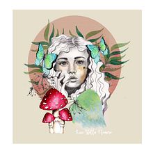 CHICA ENTRE HONGOS . Un proyecto de Ilustración tradicional de Luz Stella Romero - 16.05.2020