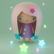 Mi proyecto del curso: Creación de personajes kawaii en 3D con Blender. Traditional illustration, Character Design, Digital Illustration, 3D Modeling, and Manga project by yessketches - 07.31.2023