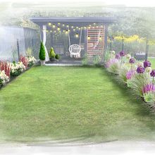 Small townhouse garden (Diamentowa). Een project van  Schetsen, L y scaping van Olga Gorchichko - 31.07.2023