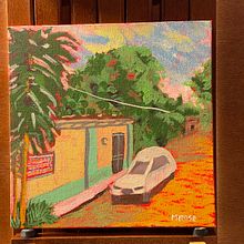 Yellow House. Fine Arts, Painting, Sketching, Architectural Illustration, Sketchbook, and Gouache Painting project by McKenzie Rose - 07.31.2023