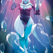 WATER DIAMOND. Traditional illustration, Design, Character Design, Comic, Creativit, Drawing, Poster Design, Digital Illustration, Video Games, and Artistic Drawing project by Elia Bonalumi - 07.09.2023