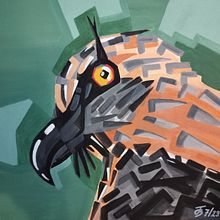 Stilisierte Acrylmalerei: Bartgeier. Een project van Schilderij,  Acr y lschilderij van Jon Bickel - 02.08.2023