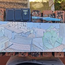 Mi proyecto del curso: Urban Sketching: expresa tu mundo con una nueva perspectiva. Traditional illustration, Sketching, Drawing, Watercolor Painting, Architectural Illustration, and Sketchbook project by Dani watercolours - 08.02.2023