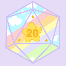 Kawaii Rainbow Star D20. Ilustração tradicional projeto de Ash - 01.08.2023