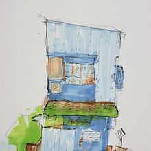 My project for course: Expressive Architectural Sketching with Colored Markers. Sketching, Drawing, Architectural Illustration, Sketchbook & Ink Illustration project by Josh Hahn - 08.02.2023