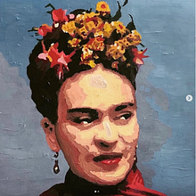 Retrato Frida en Oleo . Un proyecto de Pintura al óleo de Javiera Bertrán - 03.08.2023