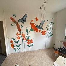 Mein Abschlussprojekt für den Kurs: Einführung in die Wandmalerei. Un proyecto de Pintura, Arte urbano, Ilustración digital, Pintura acrílica y Pintura decorativa de Marlit Mogritz - 03.08.2023