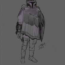 Boba Fett - Pancho Mandalorian  - inspired by Lucasfilm concepts by Joe Johnston. Projekt z dziedziny Trad, c, jna ilustracja, Projektowanie postaci, Projektowanie graficzne,  Malarstwo, Retuszowanie fotografii, Animacje 2D, R, sunek ołówkiem, Malarstwo c i frowe użytkownika Micah William Abshear - 04.08.2023