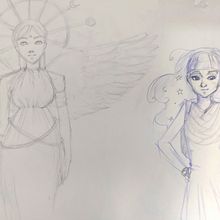 Mi proyecto del curso: Diario de dibujo: crea personajes fantásticos. Un projet de Conception de personnages, Esquisse , Dessin au cra, on, Dessin , et Carnet de croquis de laura_akm - 04.08.2023