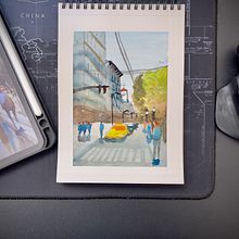 Mi proyecto del curso: Paisajes urbanos en acuarela. Een project van  Beeldende kunst, Aquarelschilderen y  Architecturale illustratie van Alejandro Epuyao - 05.08.2023