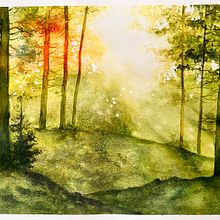 Mijn project van de cursus: Schilder dromerige aquarellandschappen met licht. Een project van Schilderij y Aquarelschilderen van rp101918 - 05.08.2023