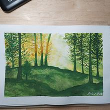 My project for course: Dreamy Watercolor Landscapes: Paint with Light. Projekt z dziedziny  Malarstwo i Malowanie akwarelą użytkownika Bahar Frühling - 05.08.2023