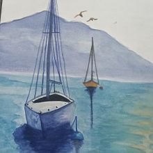 Mi proyecto del curso: Pintura en acuarela de paisajes marinos. Painting, Watercolor Painting, and Naturalistic Illustration project by Concepción Gallardo Florido - 08.05.2023